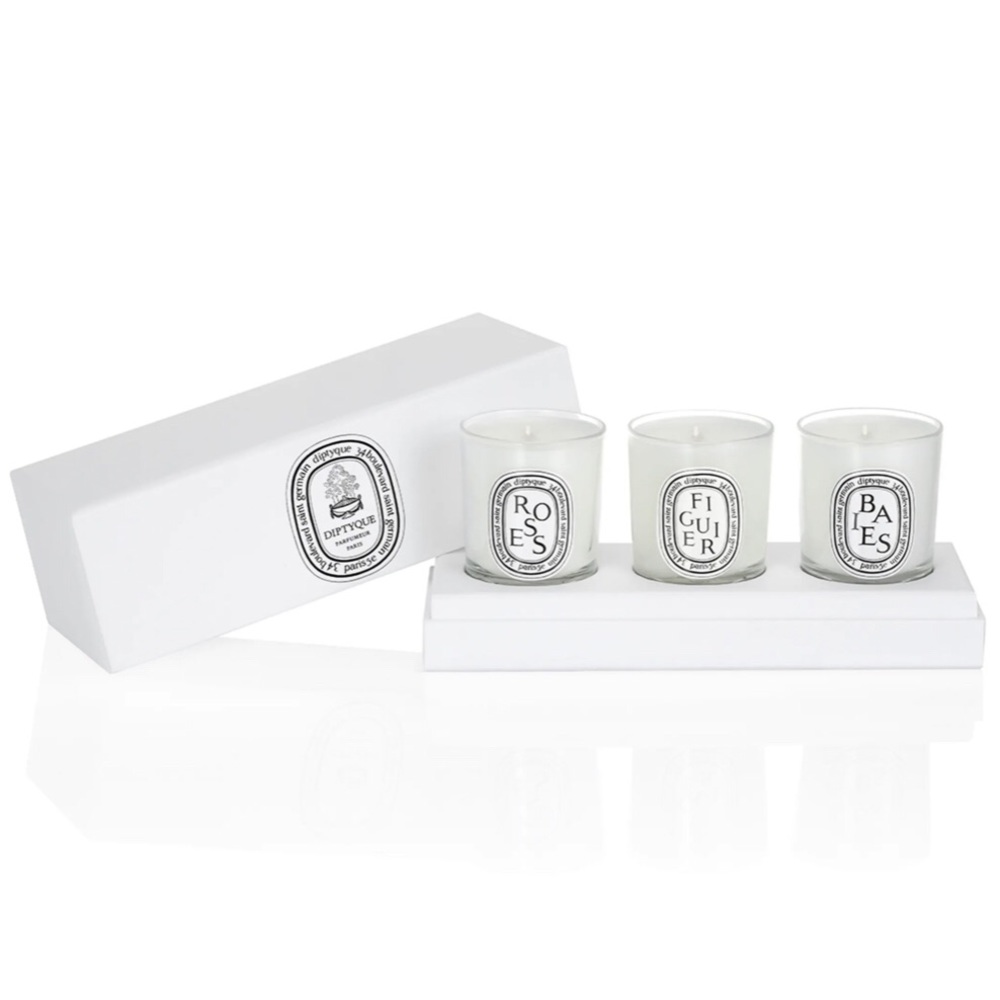 DIPTYQUE - Set of 3 Mini 2.5 oz. Candles - Baies, Figuier, & Roses